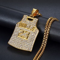 Kalung Pria Anti Karat Anti Luntur Lapis Emas 18k PVD Baja Tahan Karat 316L No.23 Jersey Perhiasan Fashion Berkualitas
