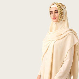 Hijab de gasa de Color sólido Premium elegante para mujeres musulmanas Bufanda de moda ligera Ropa de alta calidad para todas las estaciones - Product Image 1