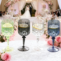 Verres à vin vintage en plastique, verres à boire incassables, verrerie de mariage, gobelets à eau en cristal, flûtes à champagne vintage, ensembles