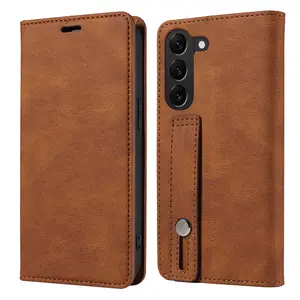 High-end Leather Phone Case for Samsung S24 A05S Magnetic Flip Cover for Samsung A54 5G A53 A35 with Card Wallet Slot in Stock