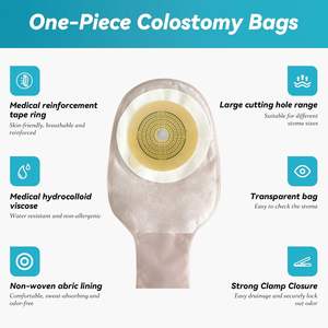 Tas kolostomi, perlengkapan Ostomy, satu bagian kantong dapat dikeringkan dengan penutup untuk ileostomi perawatan Stoma, dipotong sesuai, - Product Image 5