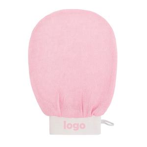 Guanti esfolianti In seta naturale all'ingrosso 150D 250D viscosa Matiral rosa guanti esfolianti Logo personalizzato In Stock - Product Image 1