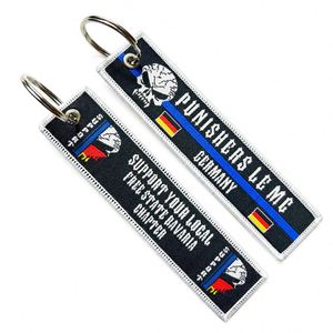Fabric Gift Embroidery Jet Tag Keyring Motorcycle <b>Key</b> Chain <b>Custom</b> Logo Car Moto Embroidered Keychains - Product Image 3