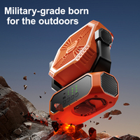Ventilateur de camping extérieur avec batterie externe, lanterne LED, télécommande, crochet, ventilateur de bureau portable rechargeable pour voyage, tente, plage, pique-nique, pêche
