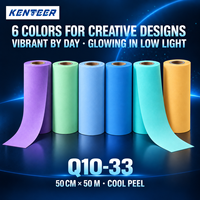 Rouleau de vinyle thermocollant 3D en silicone phosphorescent, vinyle HTV lumineux, film thermocollant pour vêtements