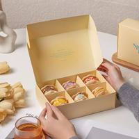 Boîte cadeau pour macarons à 6 compartiments avec logo personnalisé, écologique, recyclable, en papier alimentaire, avec cloche amovible, pour pâtisseries