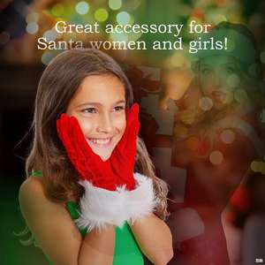 Kısa kanarya ve kürklü eldiven sıcak eldiven ile noel partisi görgü maskeli topu - Product Image 5