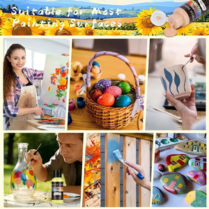 Juego de Pintura Acrílica No Tóxica de 24 Colores, 30 ml, Pigmentos Ricos, Resistente al Agua, para Arte en Roca, Madera y Tela - Product Image 4