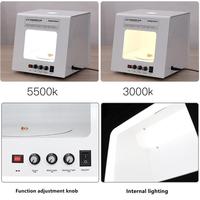 Sanoto Digital TB30 Light Box untuk Fotografi Perhiasan, Dapat Diredupkan 3000-5500K, Dengan Meja Putar.