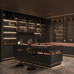 Îlot de cuisine Sofeyia moderne <span class=keywords><strong>Louis</strong></span> <span class=keywords><strong>XIII</strong></span> en acier inoxydable laqué avec finition en marbre artificiel et robinet à charnière pour les développeurs - Product Image 1