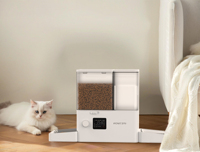 Distributeur automatique intelligent et écologique pour chiens, nouvelle intégration eau-nourriture, distributeur de nourriture pour animaux de compagnie, bols arrondis luxueux, alimenté par batterie, application