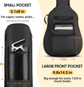 Mochila Impermeable para Guitarra Acústica, Acolchada y Gruesa, Estuche Rígido de Oxford, Bolsa de Concierto con Accesorios para Instrumentos para Actuaciones al Aire Libre - Product Image 6