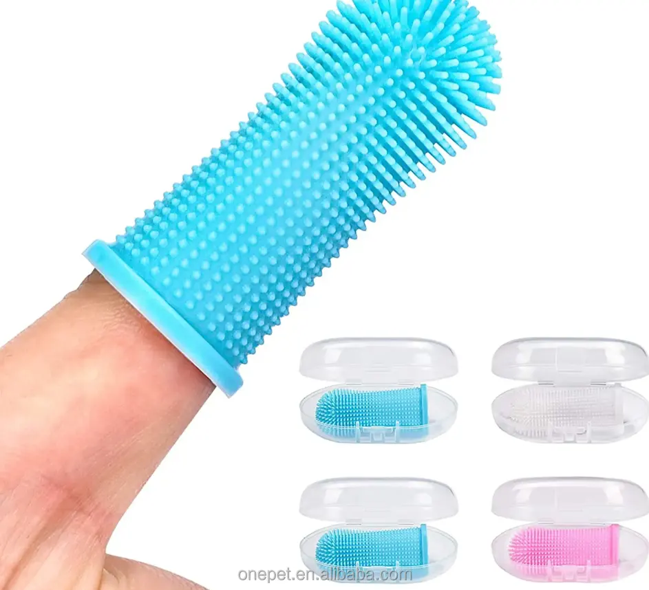 Pet Teeth Brush Ergonomic Design Easy Cleaning Puppies Dental Care Self Cleaning Dog Toothbrush Finger Brush