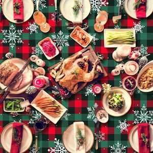 Tovaglia Natalizia Usa e Getta Impermeabile con Motivi Allegri a Quadri e Fiocchi di Neve per Feste di <span class=keywords><strong>Natale</strong></span> <span class=keywords><strong>BUON</strong></span> <span class=keywords><strong>NATALE</strong></span> - Product Image 5