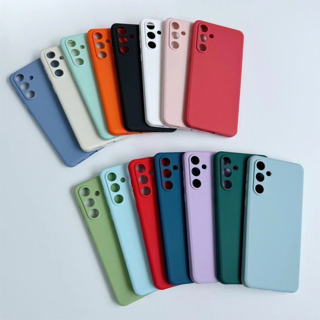 Colorful Liquid Silicone Phone Case for Samsung A37 A27 A17 A07 A57 Straight Edge Soft TPU Mobile Cover for A56 A36 A26 A16 A06