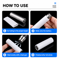 Guaina Termorestringente in PVC Bianco di Alta Qualità per Batterie 18650, 26650, 26700 e Pacchi Batteria agli Ioni di Litio
