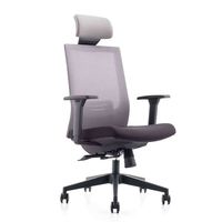 Chaise de bureau exécutive durable avec dossier haut, hauteur réglable et structure en aluminium, modèle en tissu