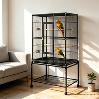 Nouvelle Cage Nid d'Oiseau Rectangulaire de Luxe Moderne à Motif Solide pour Cailles et Papataguios, en Fil d'Acier, Simple et Durable