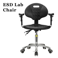 Chaise de laboratoire en mousse PU antistatique ESD Dossier sans poussière Fonction de rotation de levage en métal pour atelier scolaire Laboratoires hospitaliers