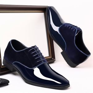 Chaussures de ville de luxe haut de gamme pour homme, carrées, légères, basses, en daim britannique et cuir PU respirant, pour mariage, marié et soirée - Product Image 1
