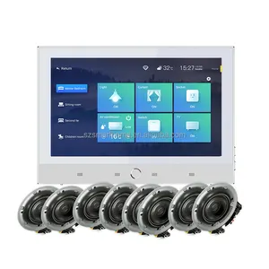 Nhạc Nền Máy Chủ Nhà Thông Minh Âm Thanh Bộ Khuếch Đại Thiết Lập Wifi 8*25W Màu Xanh Răng Tường Khuếch Đại Android Cho Loa Trần