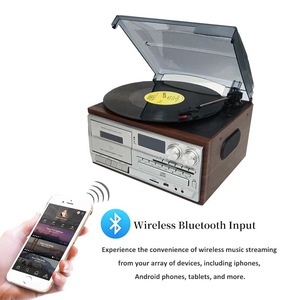 Reproductor de discos de vinilo multifuncional de fábrica, sistema de audio doméstico todo en uno, reproductor de CD, casete, tocadiscos, radio AM/FM, USB - Product Image 5