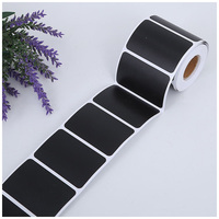 Étiquette personnalisée noire en PET vierge pour emballage de produits, bouteilles, expédition, imperméable, lavable, autocollante brillante en vinyle 4x6 en rouleau