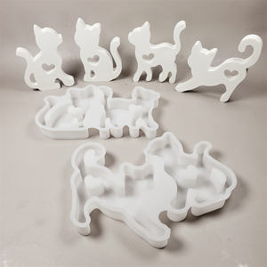 Moldes de fundición de resina hechos a mano para adornos decorativos DIY estilo Ins molde de estatuilla de gato de silicona - Product Image 6
