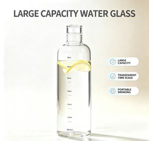 Taza de Viaje de Vidrio Transparente de 750 ml, de Pared Simple, a Prueba de Fugas, con Tapa de Empuje y Tracción, Portátil y Reutilizable, Unisex, para Viajes, Campamentos y Senderismo - Product Image 1