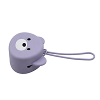 Étui à sucette portable en silicone motif ours mignon, sans BPA, anti-fuite, anti-poussière, avec sangle de transport pour les voyages en extérieur