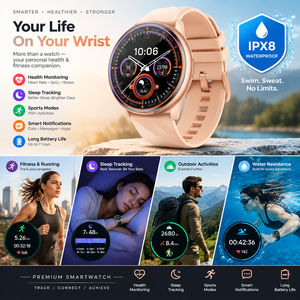 Smartwatch Elegante KT77 con Display AMOLED, Monitoraggio del Sonno, Frequenza Cardiaca, Conteggio Calorie, Resistente all'Acqua IPX8, Sveglia - Product Image 3