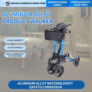 Carrito Plegable de Aluminio Económico de 4 Ruedas, Andadera, Rollator para Compras con Cesta - Product Image 2