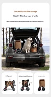 Chariot de camping pliable à quatre roues avec poignée réglable et pare-soleil pour le shopping et le rangement en extérieur