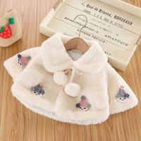 Manteau cape en fausse fourrure pour filles, chaud pour l'hiver, vêtements d'extérieur pour enfants, manches longues, style princesse pour l'automne et l'hiver