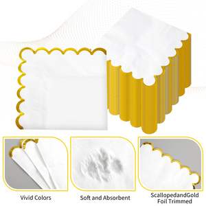 Personalizzabili capesante usa e getta tovaglioli da Cocktail in stile classico stile matrimonio tovaglioli personalizzati borsa eventi pasta di legno vergine - Product Image 3