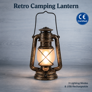 Lanterne de <span class=keywords><strong>Tempête</strong></span> Vintage <span class=keywords><strong>Rechargeable</strong></span> à <span class=keywords><strong>LED</strong></span> Effet Flamme, <span class=keywords><strong>Lampe</strong></span> de Camping Portable USB en ABS pour Fêtes - Product Image 1