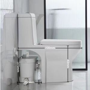 <span class=keywords><strong>WC</strong></span> monobloc moderne à poser au sol, sans limite <span class=keywords><strong>de</strong></span> pression d'eau, <span class=keywords><strong>avec</strong></span> cuvette allongée et <span class=keywords><strong>pompe</strong></span> <span class=keywords><strong>de</strong></span> <span class=keywords><strong>relevage</strong></span> des eaux usées - Product Image 2
