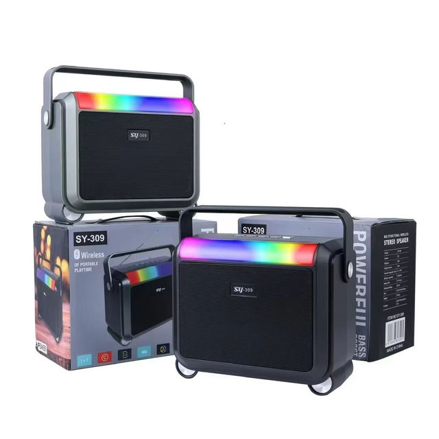Portable Solar Blue Tooth Speaker Outdoor Portable RGB Color Lights Rechargeable Small Stereo Radio Family Party Speaker