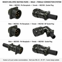Conector de Alimentación de Alta Calidad de Aluminio MIL-C-5015 10SL-4S 2P, Cabeza Redonda con Orificio, Chapado en Oro y Cobre, 380V 15A