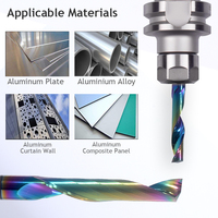Fraise à une dent de 10 mm et 12 mm avec revêtement DLC résistant à l'usure, en carbure haute dureté 55HRC pour le traitement de l'aluminium, ODM OEM