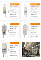 Ampoule LED G4 à forte luminosité, 12V 1.5W, sans scintillement, mini, à économie d'énergie, pour lampes murales - Vente chaude