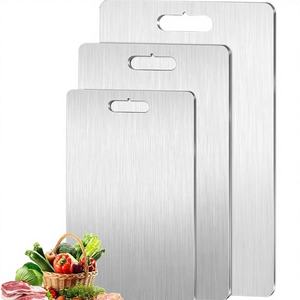 Tabla de Cortar de Acero Inoxidable Moderna para Cocina, Portátil, Fácil de Limpiar, Apta para Lavavajillas, para Carne, Frutas y Verduras - Product Image 1