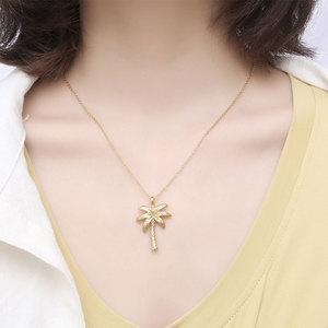 Collar con colgante de palmera, aleación de zinc, joyería de moda para mujer SP824 - Product Image 4