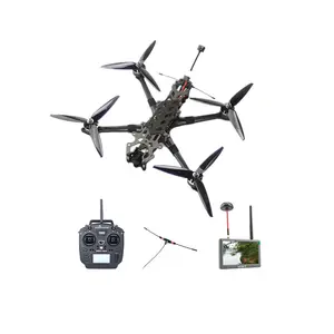 FLH7 drone FPV balap FPV, Quadcopter kendali jarak jauh, Drone RTF FPV dengan kacamata AIO, pengendali penerbangan Flysky