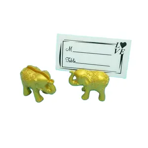 Porta-cartão elefante dourado lucky decoração de mesa de casamento