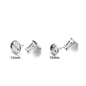 Poste de acero inoxidable para pendientes, redondo de 10 mm, para la fabricación de pendientes, accesorios de joyería - Product Image 3