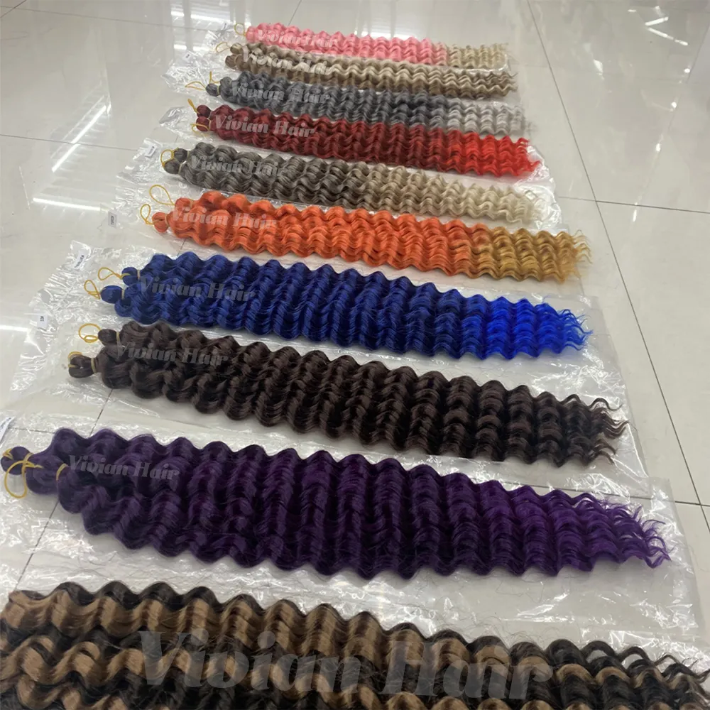 100% kannekalon 24 pouces 100g crochet synthétique futura deep water wave curly loose twistocean deep wave crochet hair