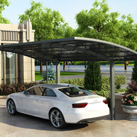 Cochera de Aluminio en Forma de L con Diseño de Esquina, Estructura Impermeable, Ahorro de Espacio para el Patio del Hogar