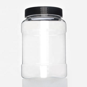 large plastic candy jars food grade container clear transparent round pet plastic ice cream jar with screw top lids