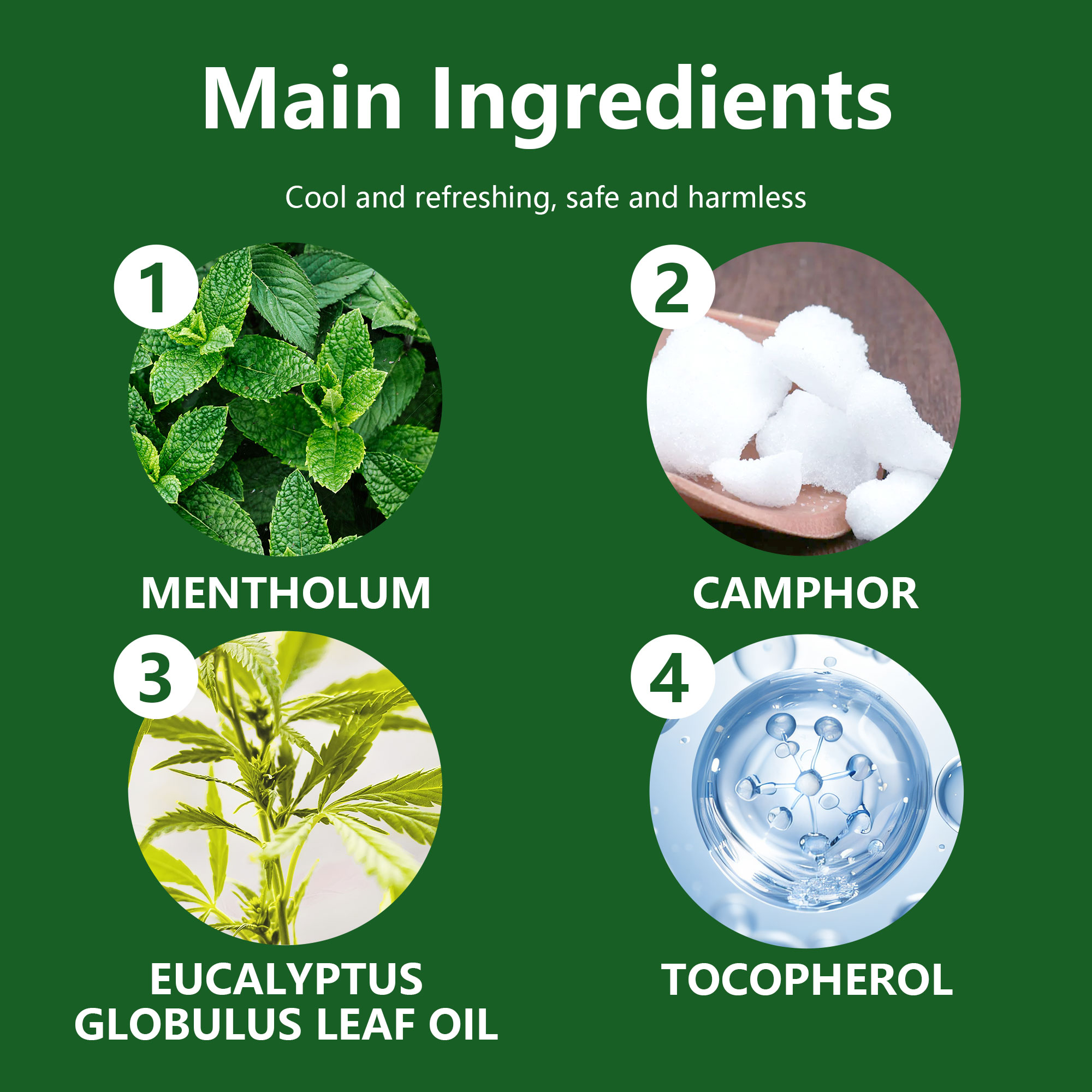 Causone Peppermint Cooling Oil Roller-Type - Soothes Skin, Refreshes Mind, Prevents Insect Bites